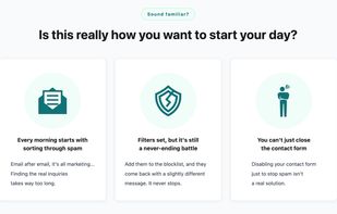 Is this really how you want to start your day? Common contact form spam problems small businesses face daily.