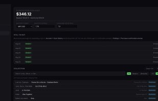 The library tracks what you own and spent across Beatport and Bandcamp, with CSV and JSON export.