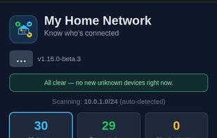 The same dashboard viewed from a phone browser on the local network.