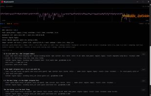 Devs Mode Screen: Real-time level history and transition log - shows BPM matching, crossfade class, and audio analysis for every transition