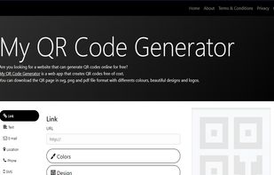 My QR Code Generator website screenshot