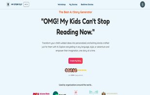 Screenshot of landing page