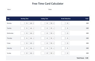 My Time Card Calculator screenshot 1