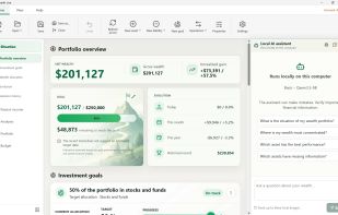 Track the big picture - Track your net wealth, unrealized gains, goals, history and allocation from the Situation view. Ask the local AI assistant or connect your preferred AI.