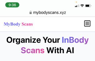 MyBody Scans homepage.