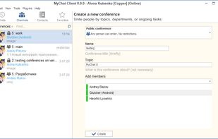 MyChat , creating conferences