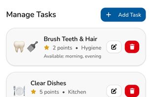 Parent's Manage Tasks
