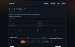 Advanced Filtering & Export