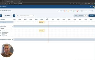 MyDesk Planner — shared overview of meeting rooms, meetings and catering (English demo).