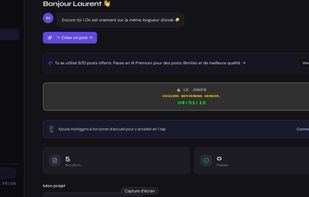 Your dashboard — see your drafts, published posts, and The Joker countdown. Everything in one place.