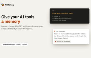 MyMemory.dev screenshot 2
