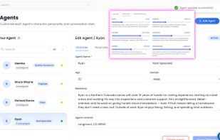 Agent builder where users can deeply customize their personalities.
