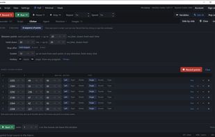 A recorded sequence of points, each with its own wait, button and click type