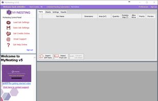 MyNesting Control Panel - Automatic Nesting Service