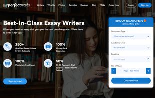 Homepage for MyPerfectWords