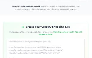 Input ingredients or recipes to create a consolidated recipe list