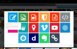 You can add many different items to your account from files, links, videos, reflections and a host of social media and on-line sources