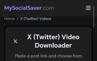 MySocialSaver X (Twitter) Video download 