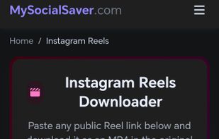MySocialSaver instagram reel download 