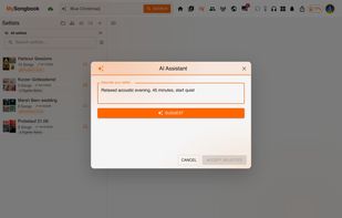 AI setlist builder: describe the evening, get a setlist
