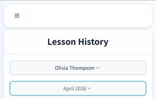 Clear lesson and payment history