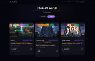The shared-world list: every world is inhabited by multiple real players, and each one keeps evolving between sessions.