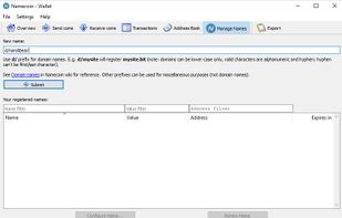NameCoin screenshot 1