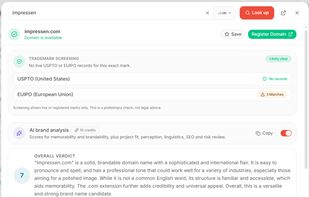 Domain Name and Trademark Analysis
