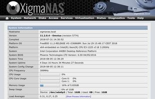 XigmaNAS screenshot 1