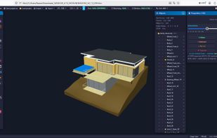 NASSCAD 4.7.0 — architectural STEP assembly. Model: Rocky House by Christian Spreafico (GrabCAD / STEP Tools).