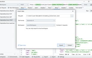 NativeRest import data
