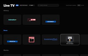 Live IPTV channel dashboard with category browsing, fast zapping, and instant playback.