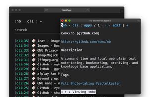 nb is also a powerful bookmarking system featuring locally-served, text-centric, distraction-free bookmark browsing in terminal and GUI web browsers.