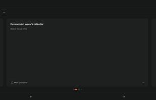 Card view, complete one card at a time