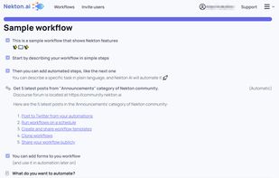 Automated workflow example