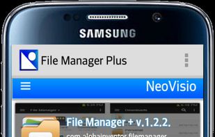 NeoVisio application detail view showcasing real-time synchronization of download counts, visit metrics, community star ratings, and an 'Install' action button.
