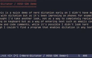 Text dictated using Nerd Dictation