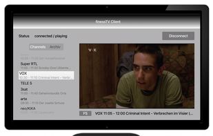 The client on Apple TV.