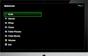 Start screen of nessMediaCenter on iMac
