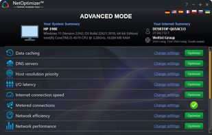 NetOptimizer screenshot 1