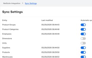 Sync settings