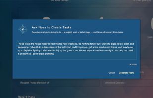 A view where you can write tasks in everyday language and have them turned into organized tasks.