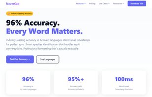 Industry-leading accuracy in 12 main languages. Word-level timestamps for perfect sync. Smart speaker identification that handles rapid conversations. Professional formatting that's actually readable.
