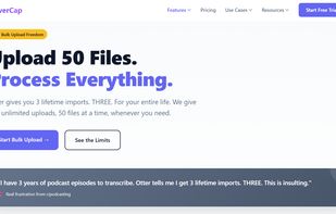 Otter gives you 3 lifetime imports. THREE. For your entire life. We give you unlimited uploads, 50 files at a time, whenever you need.