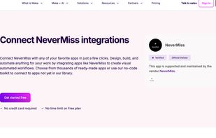 NeverMiss is a Make Technology Partner with native integration for HVAC and home service automations.