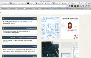 Chrome new tab page displaying a custom RSS feed