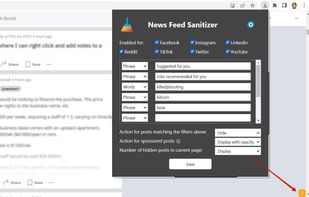 News Feed Sanitizer screenshot 2