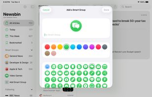 iPadOS smart group sheet