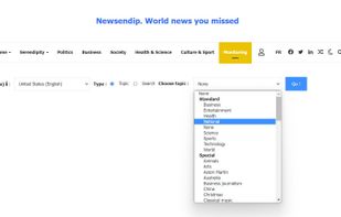 News tracking - Theme and country selection