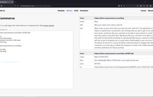 Web scraping configuration with CSS selectors.